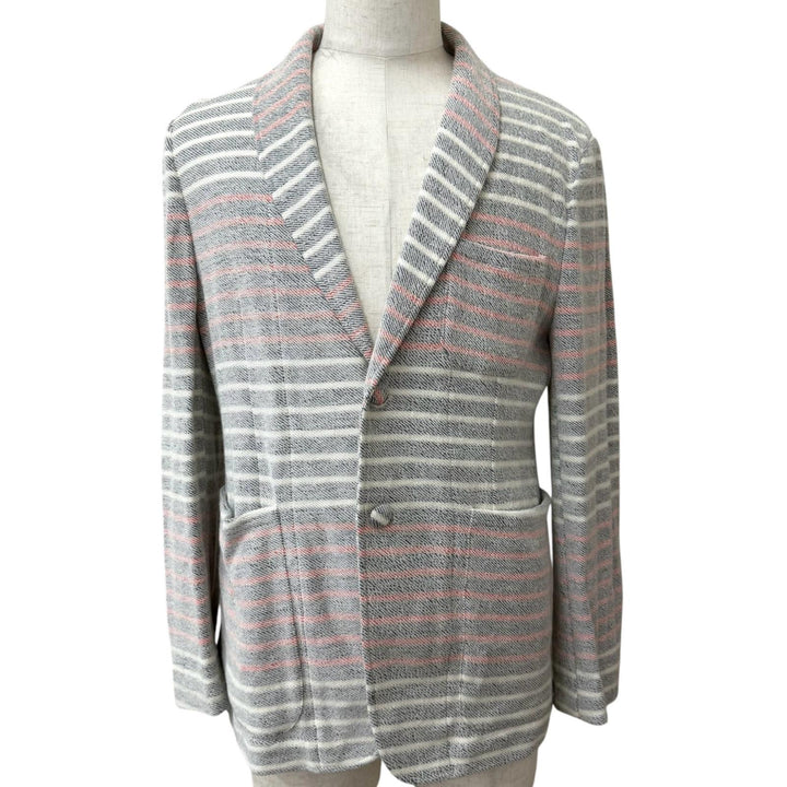 Excellent THOM BROWNE Jacket Border Tricolor Terry Cloth