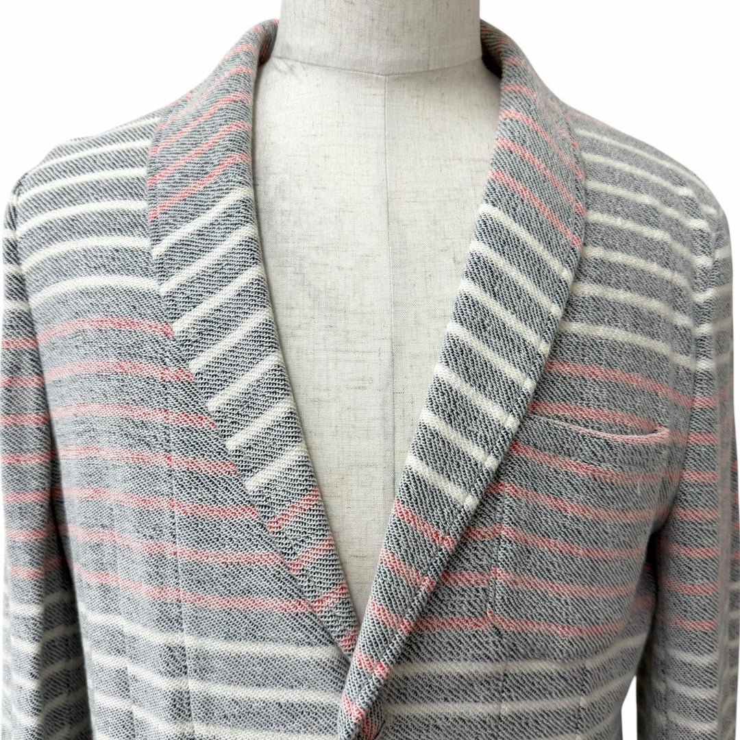 Excellent THOM BROWNE Jacket Border Tricolor Terry Cloth