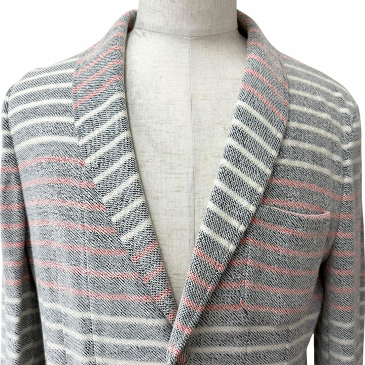 Excellent THOM BROWNE Jacket Border Tricolor Terry Cloth