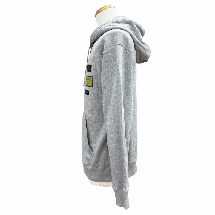 Discounted Great MM6 Maison Margiela hoodie Label patch hooded zip-up gray S SH0HG0007