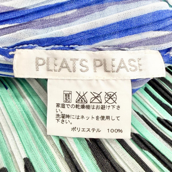 Excellent PLEATS PLEASE one piece All-over print V-neck cap sleeve 3 PP13-FT823