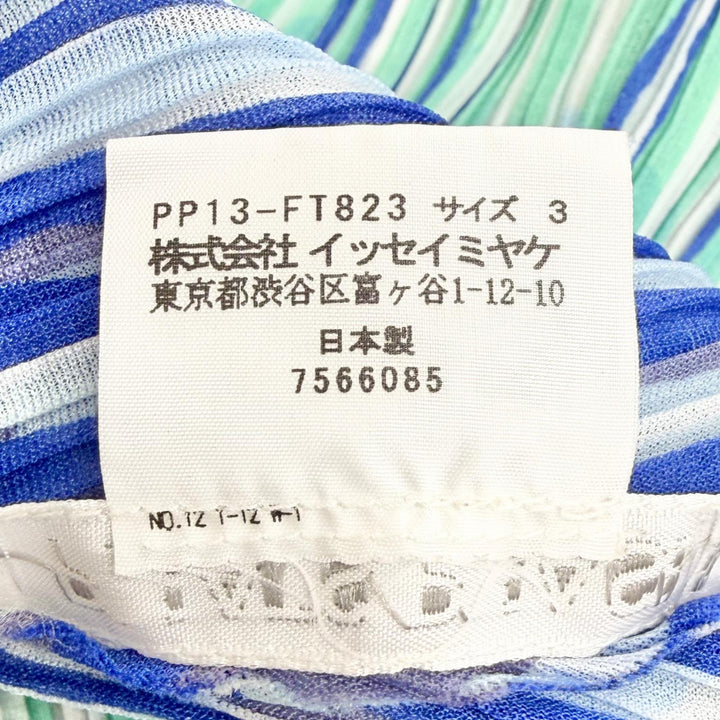 Excellent PLEATS PLEASE one piece All-over print V-neck cap sleeve 3 PP13-FT823