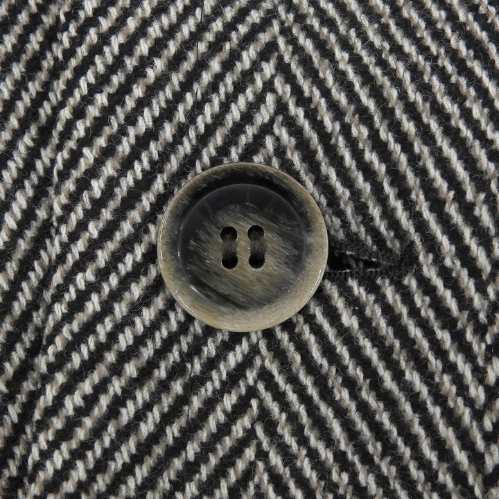 Excellent RING JACKET Chester coat Herringbone gray wool mens 52 RT014F12Y