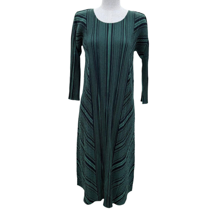Excellent PLEATS PLEASE one piece Long sleeve long length green 3 PP11-JH564