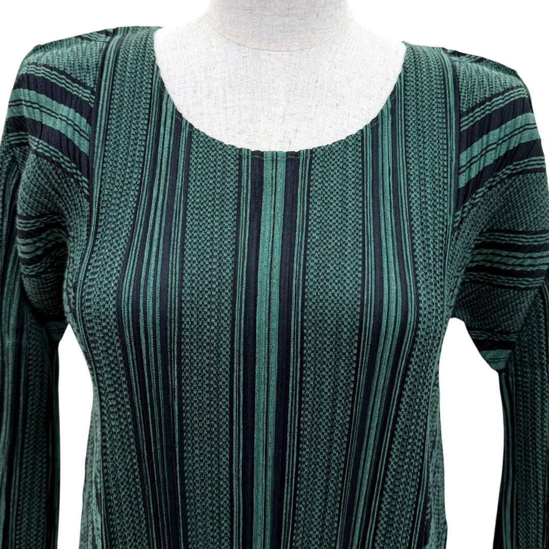 Excellent PLEATS PLEASE one piece Long sleeve long length green 3 PP11-JH564