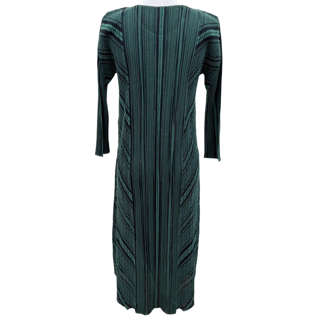 Excellent PLEATS PLEASE one piece Long sleeve long length green 3 PP11-JH564