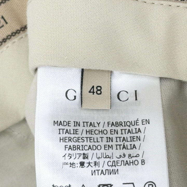 Excellent GUCCI slacks G logo, pleated, check pattern. wool 48 680704