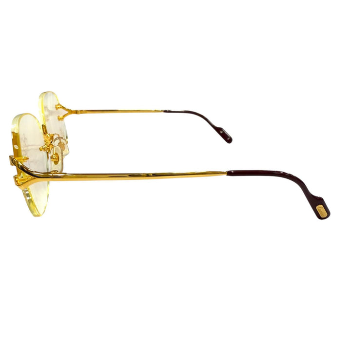 Great Cartier Glasses 2C decor Two-point rimless glasses with metal logo. mens