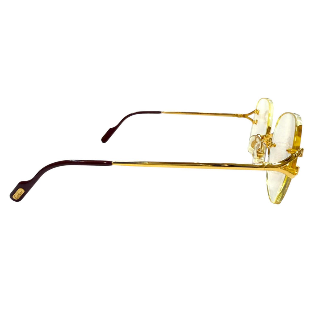 Great Cartier Glasses 2C decor Two-point rimless glasses with metal logo. mens