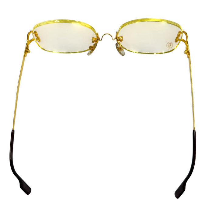 Great Cartier Glasses 2C decor Two-point rimless glasses with metal logo. mens