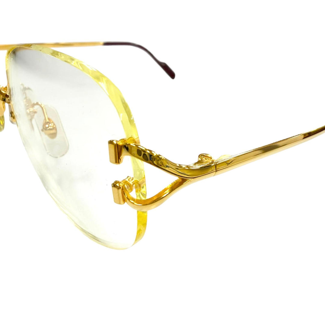 Great Cartier Glasses 2C decor Two-point rimless glasses with metal logo. mens