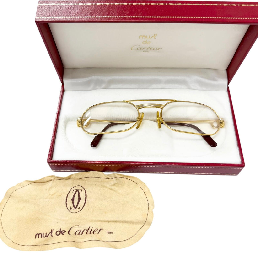 Very Good Cartier Glasses Trinity Oval Frame gold mens