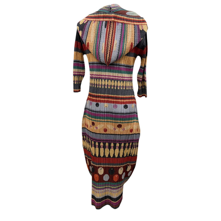 Excellent PLEATS PLEASE one piece Bowling-style hooded long multicolor 2