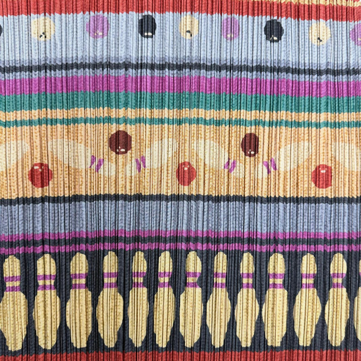 Excellent PLEATS PLEASE one piece Bowling-style hooded long multicolor 2