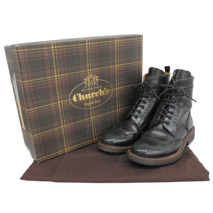 Great CHURCH'S boots ANGELINA 2 Wing tip Dark green Calf leather Women 36