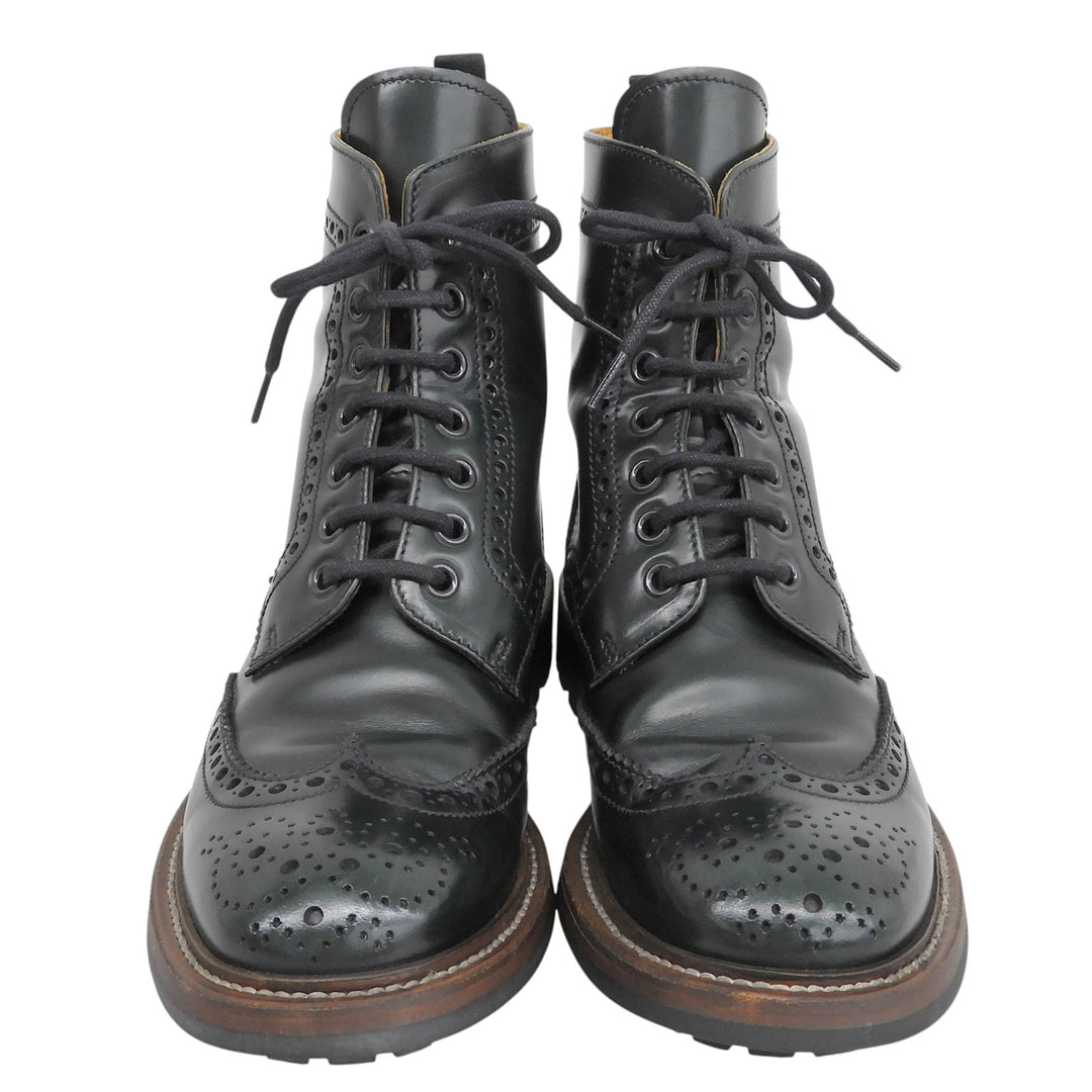 Great CHURCH'S boots ANGELINA 2 Wing tip Dark green Calf leather Women 36