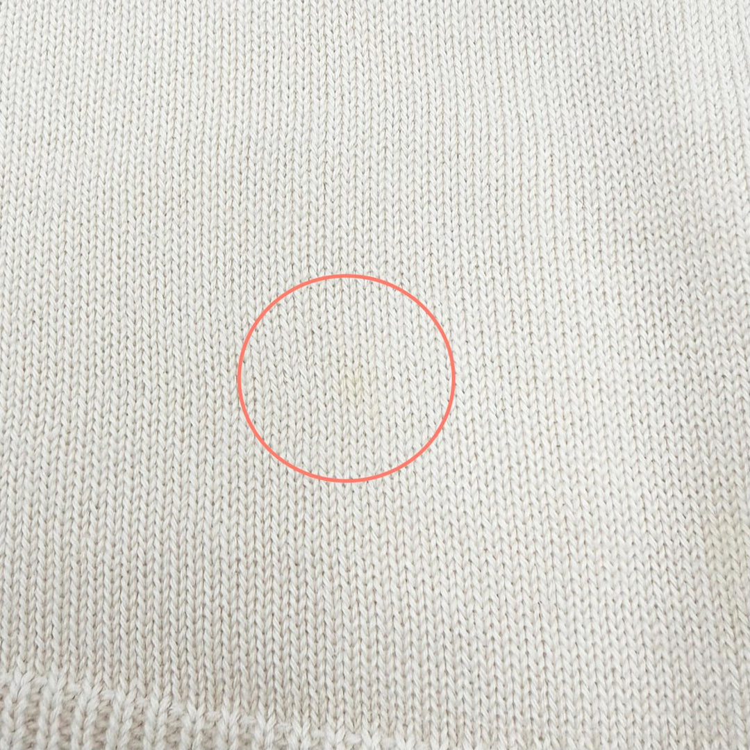 Great CHANEL Short sleeve knit 04C P22665 COCO Mark Embossed beige cashmere 36