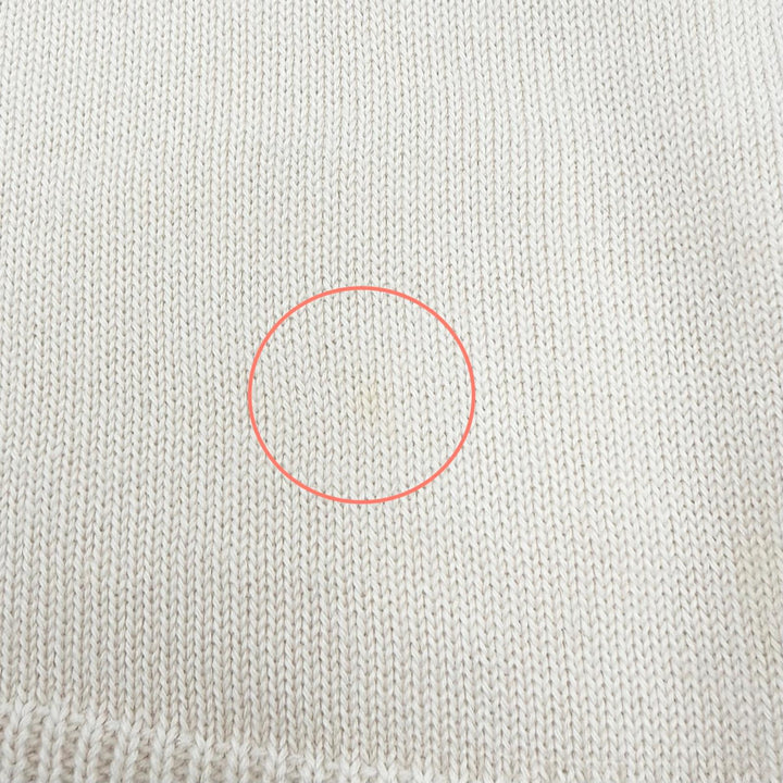 Great CHANEL Short sleeve knit 04C P22665 COCO Mark Embossed beige cashmere 36