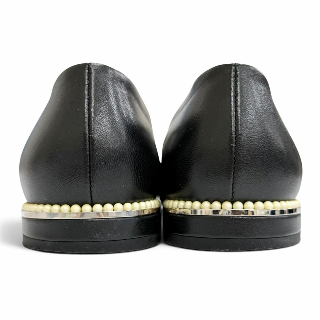 Great CHANEL pumps COCO Mark Matelassé Eco Pearl Flat black leather 37 G32832