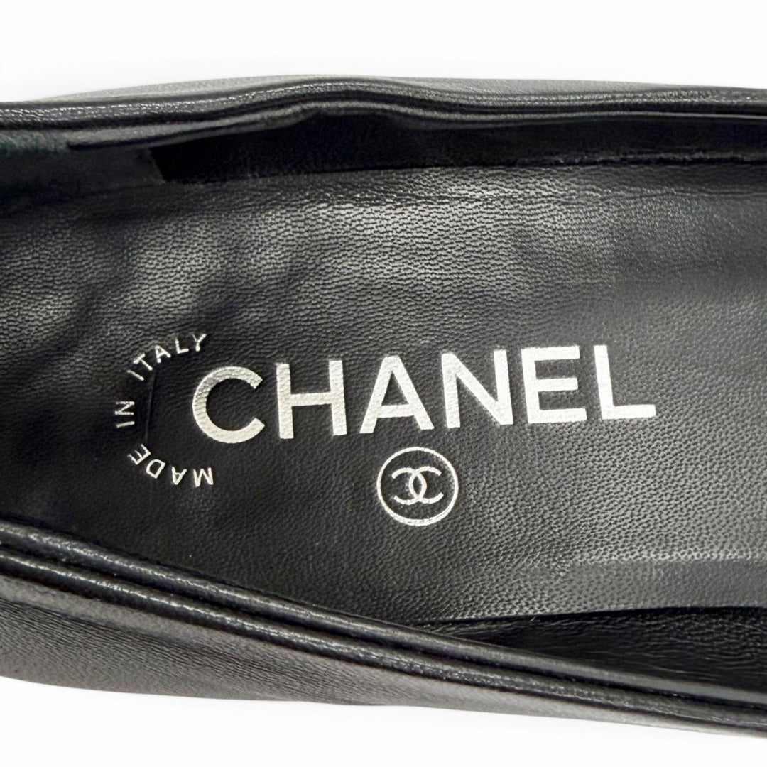 Great CHANEL pumps COCO Mark Matelassé Eco Pearl Flat black leather 37 G32832