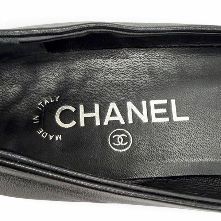 Great CHANEL pumps COCO Mark Matelassé Eco Pearl Flat black leather 37 G32832