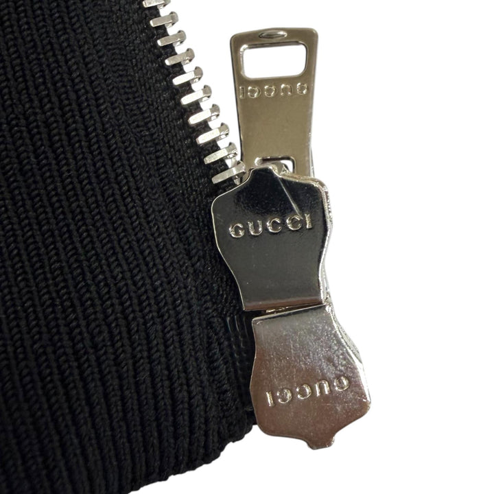 Pristine GUCCI hoodie GG Canvas Panel Zip Jacket black Rayon mens L 825340
