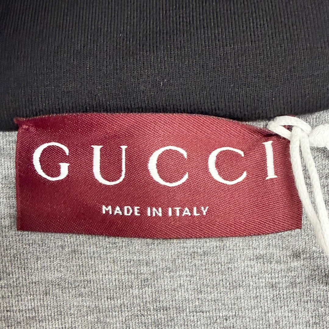 Pristine GUCCI hoodie GG Canvas Panel Zip Jacket black Rayon mens L 825340