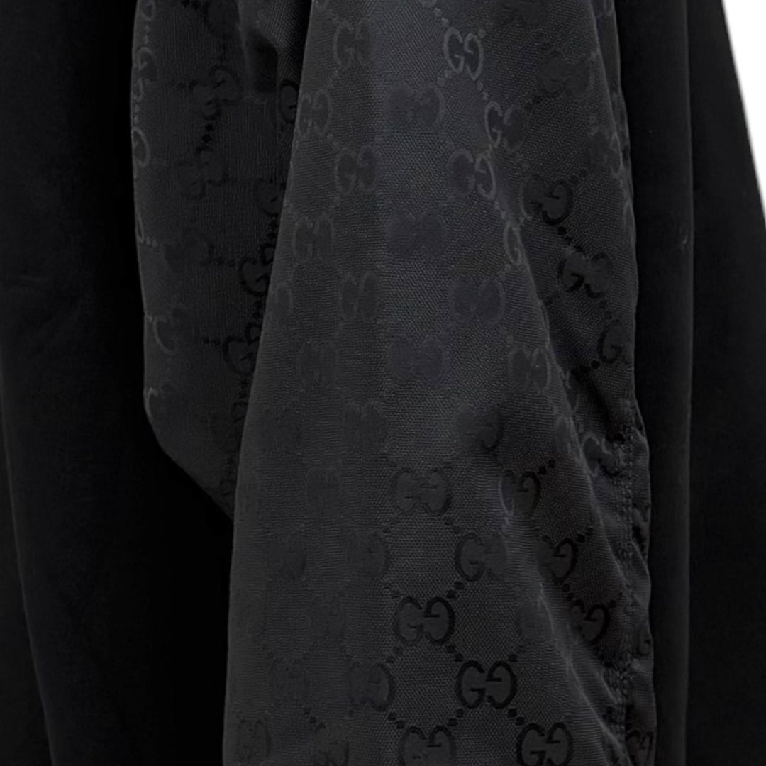 Pristine GUCCI hoodie GG Canvas Panel Zip Jacket black Rayon mens L 825340