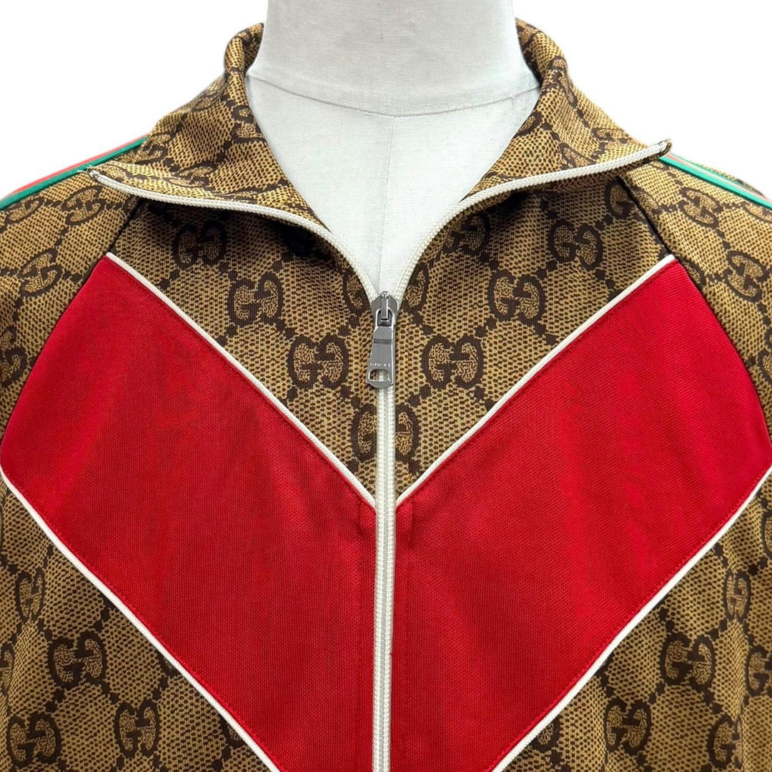 Great GUCCI two-piece set GG print technical jersey Brown mens M 523489/523488