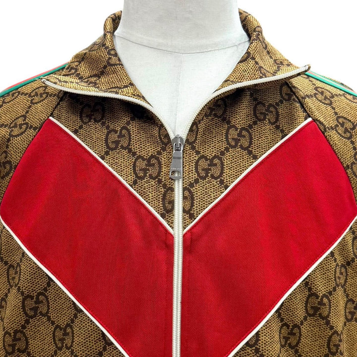 Great GUCCI two-piece set GG print technical jersey Brown mens M 523489/523488
