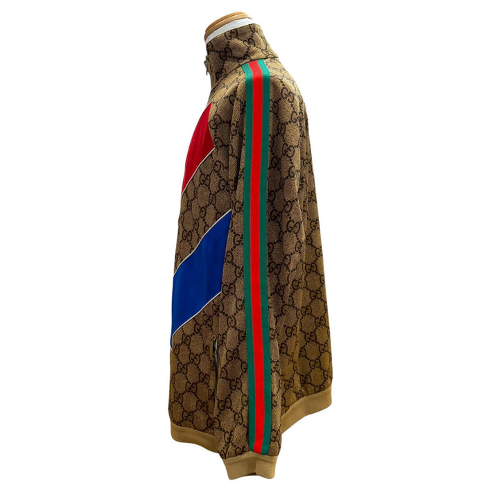 Great GUCCI two-piece set GG print technical jersey Brown mens M 523489/523488