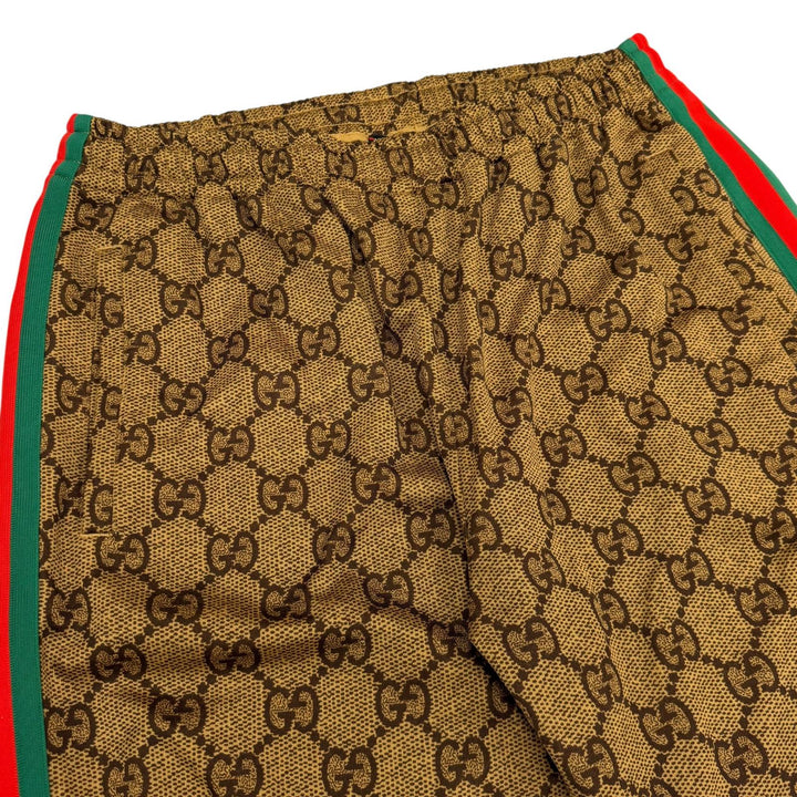 Great GUCCI two-piece set GG print technical jersey Brown mens M 523489/523488