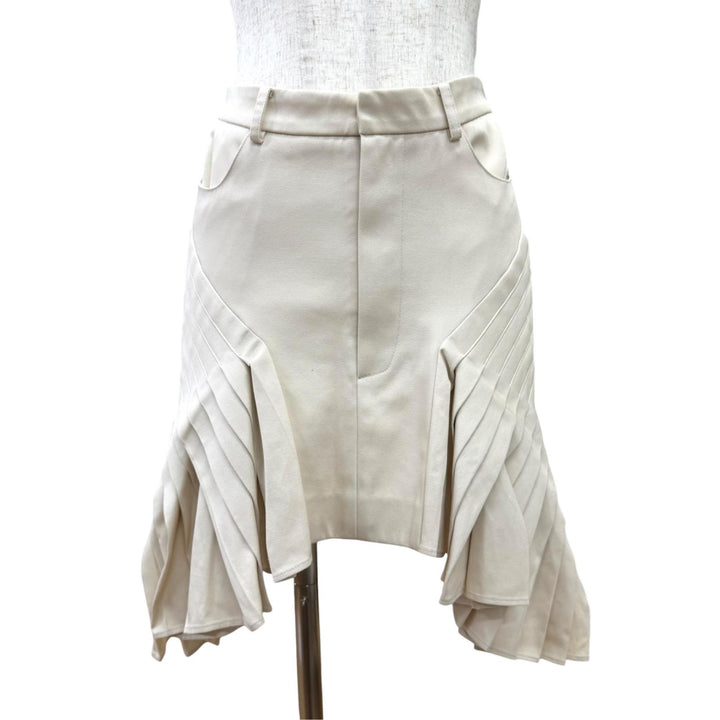 Pristine BONBOM skirt Pleated design mini beige cotton Women M BPT24-SKIRT7