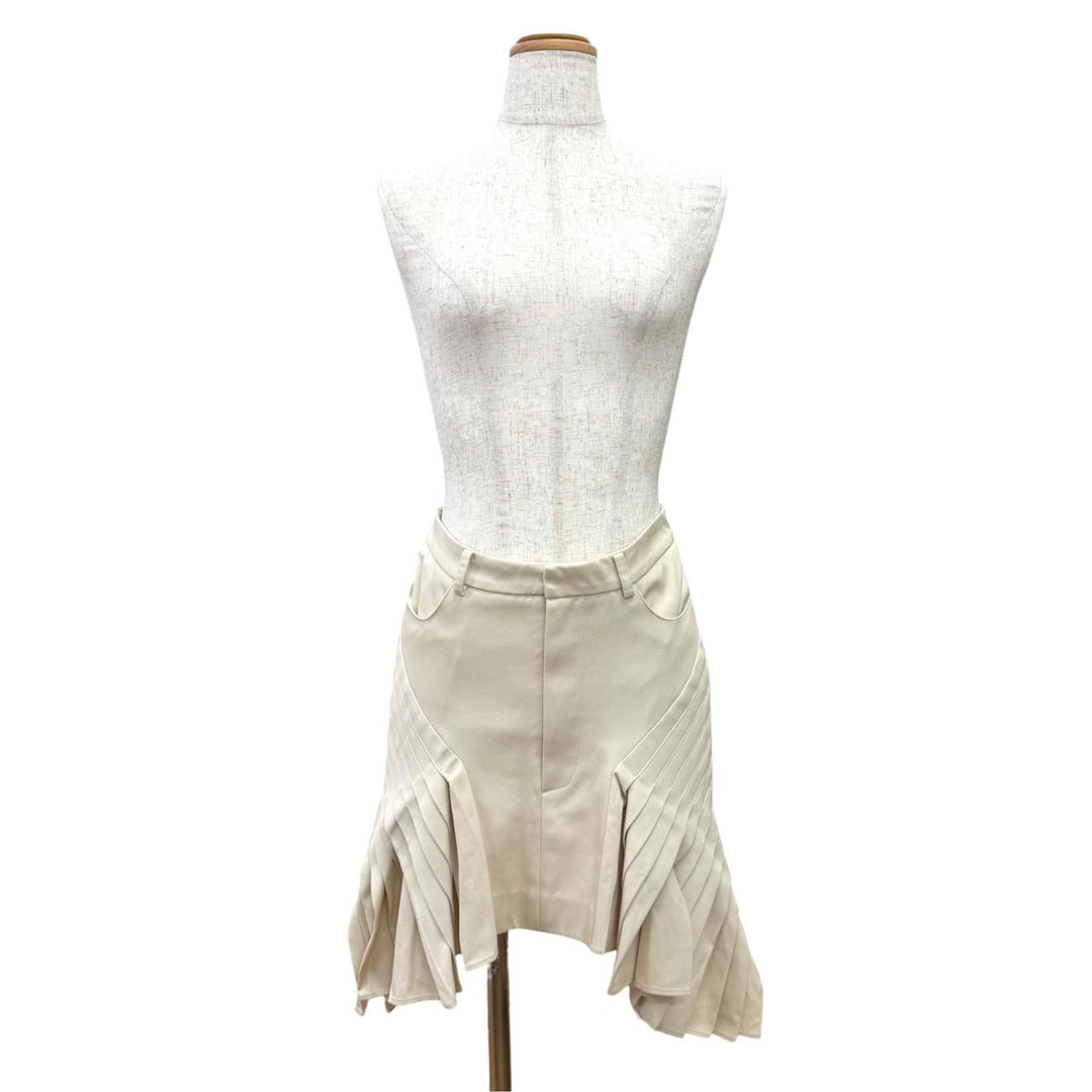 Pristine BONBOM skirt Pleated design mini beige cotton Women M BPT24-SKIRT7