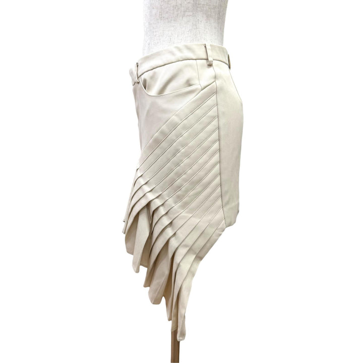 Pristine BONBOM skirt Pleated design mini beige cotton Women M BPT24-SKIRT7