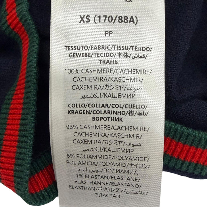 Pristine GUCCI sweater Web stripe turtleneck, lightweight Navy cashmere