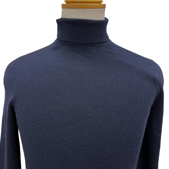 Pristine GUCCI sweater Web stripe turtleneck, lightweight Navy cashmere