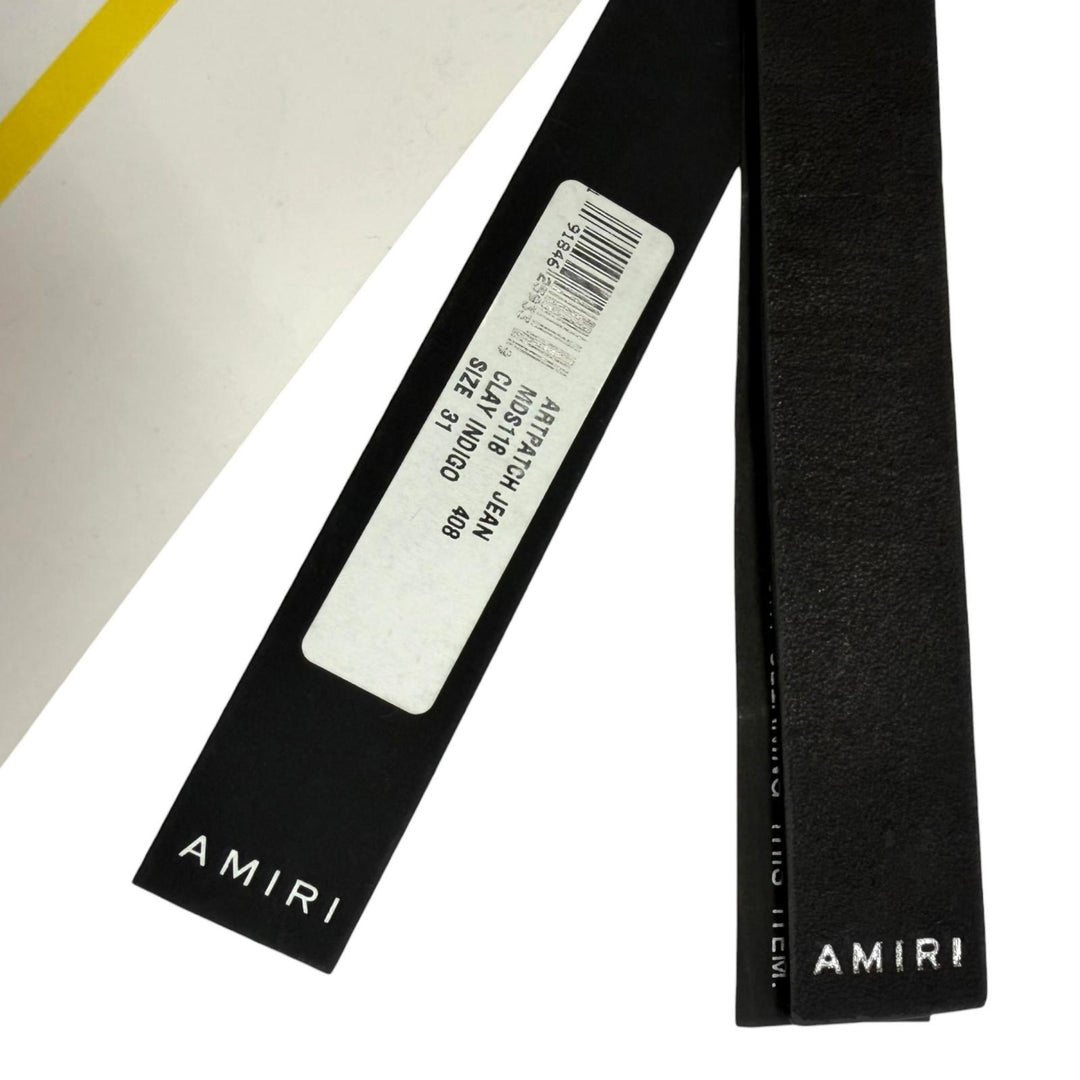 Pristine AMIRI Denim pants ARTPATCH JEAN Patchwork Logo Leather Patch