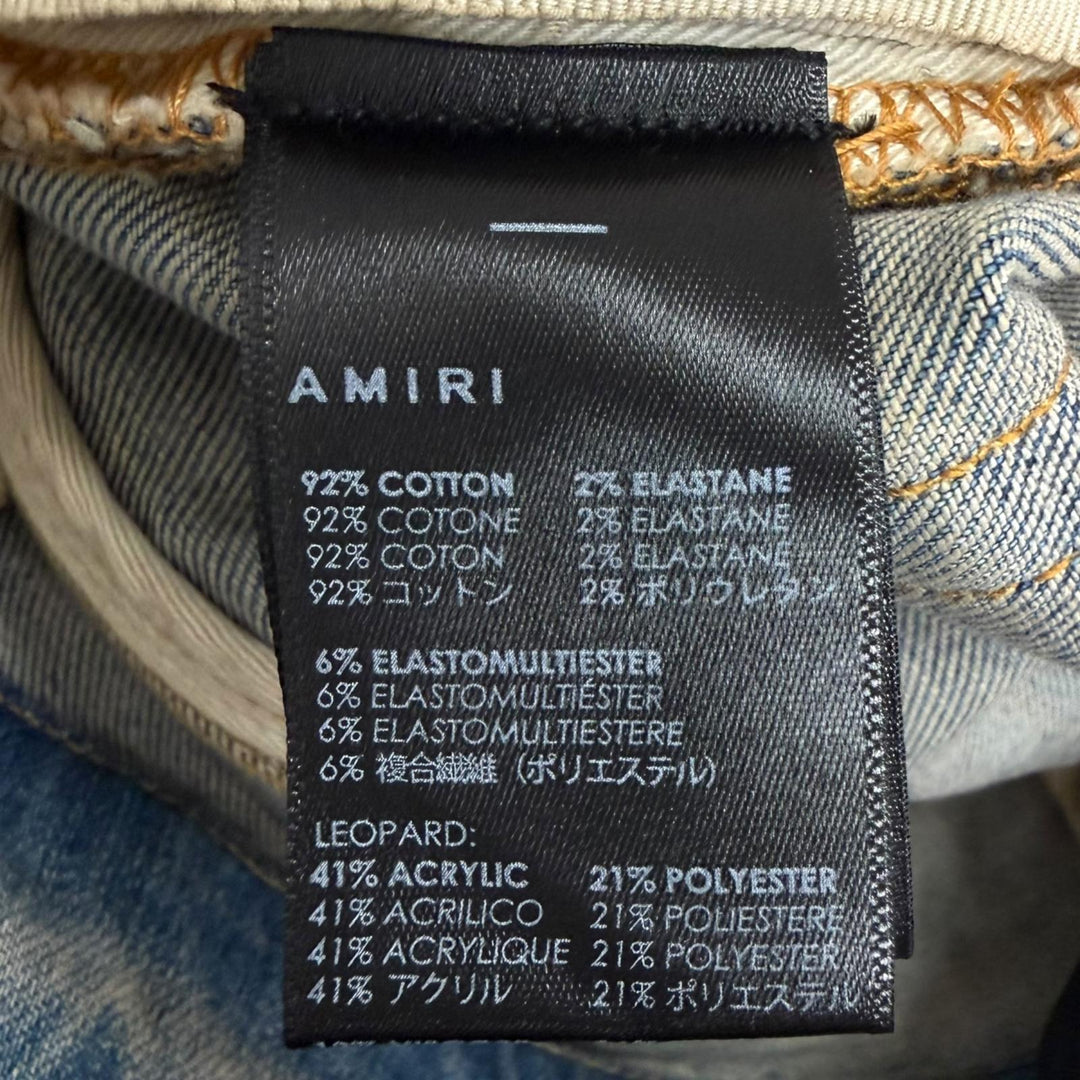 Pristine AMIRI Denim pants ARTPATCH JEAN Patchwork Logo Leather Patch