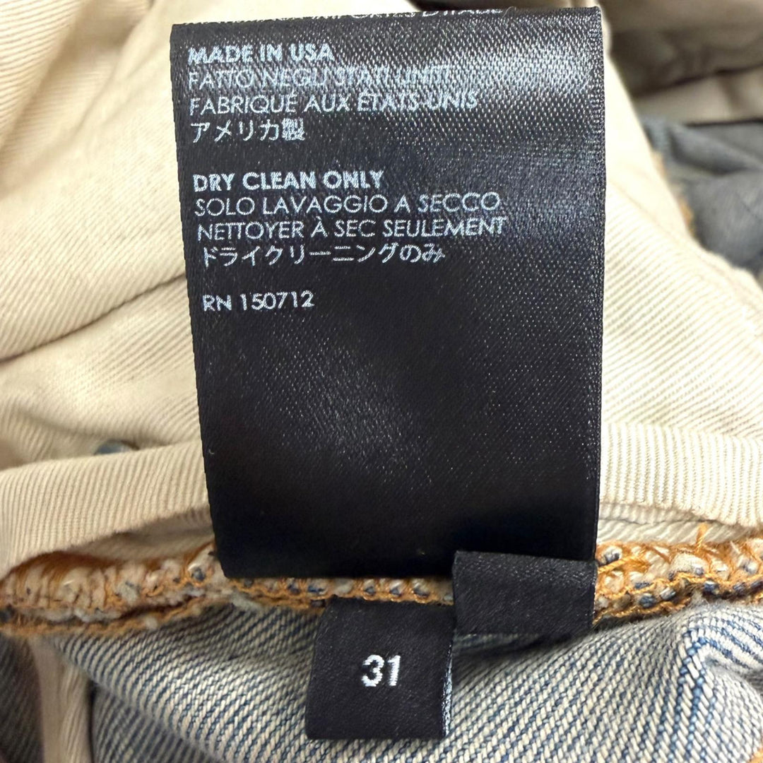 Pristine AMIRI Denim pants ARTPATCH JEAN Patchwork Logo Leather Patch