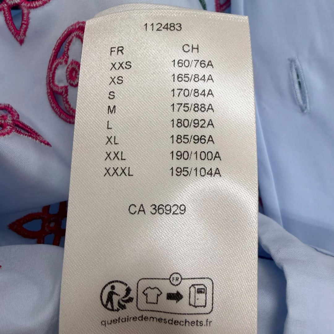 Excellent LOUIS VUITTON Short sleeve shirt Monogram Flower Embroidery