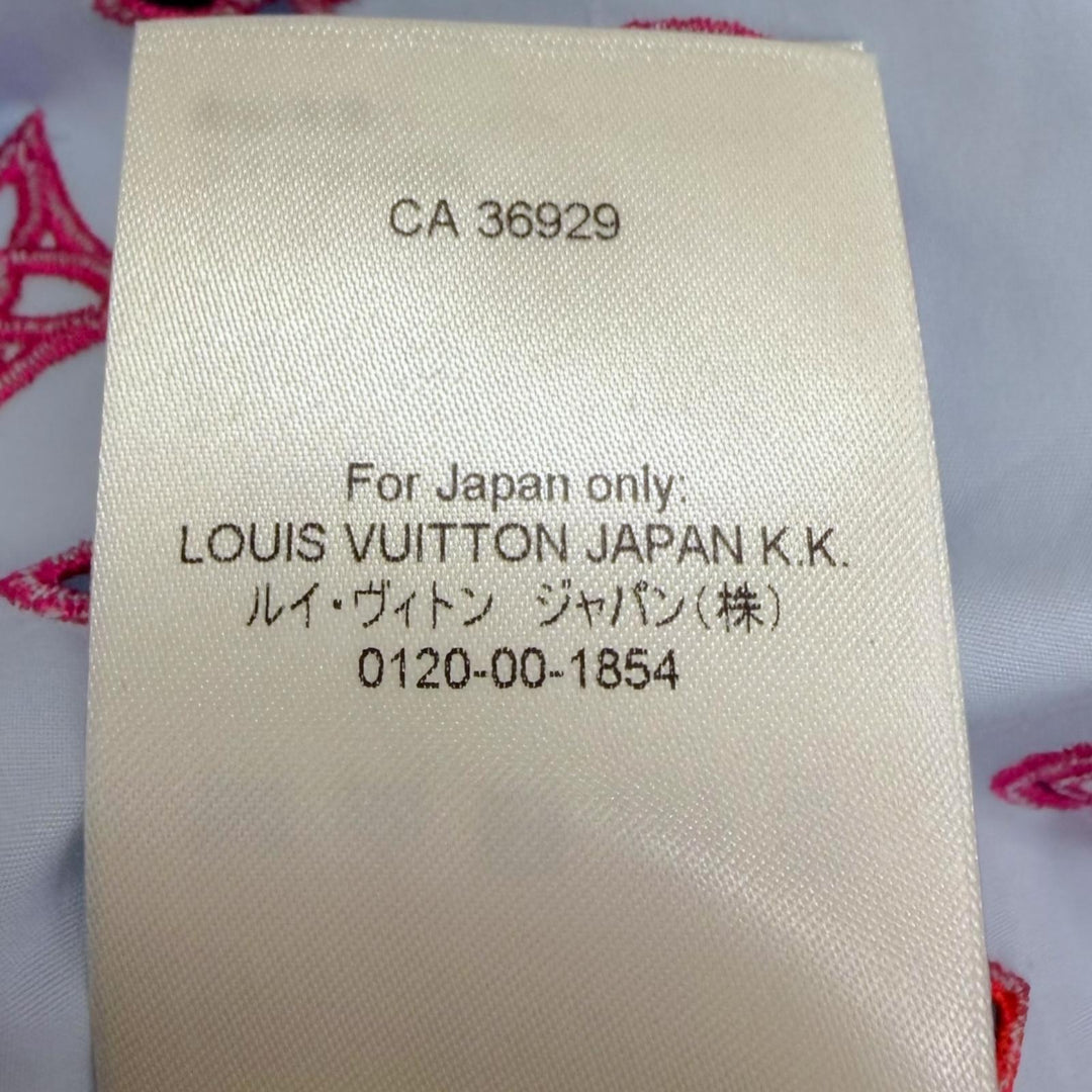 Excellent LOUIS VUITTON Short sleeve shirt Monogram Flower Embroidery