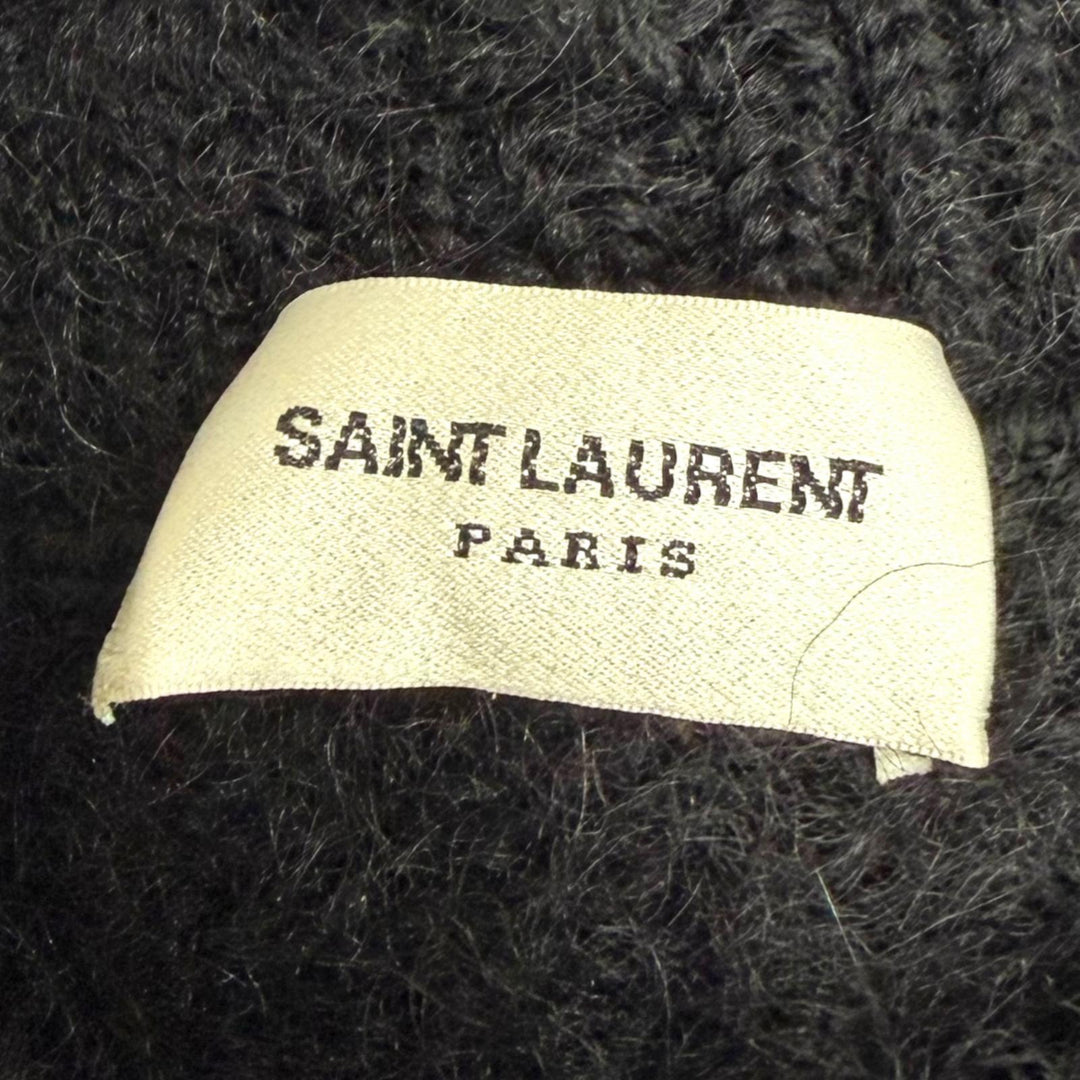 Excellent SAINT LAURENT PARIS PLAY BOY sweater black mohair mens L 713263