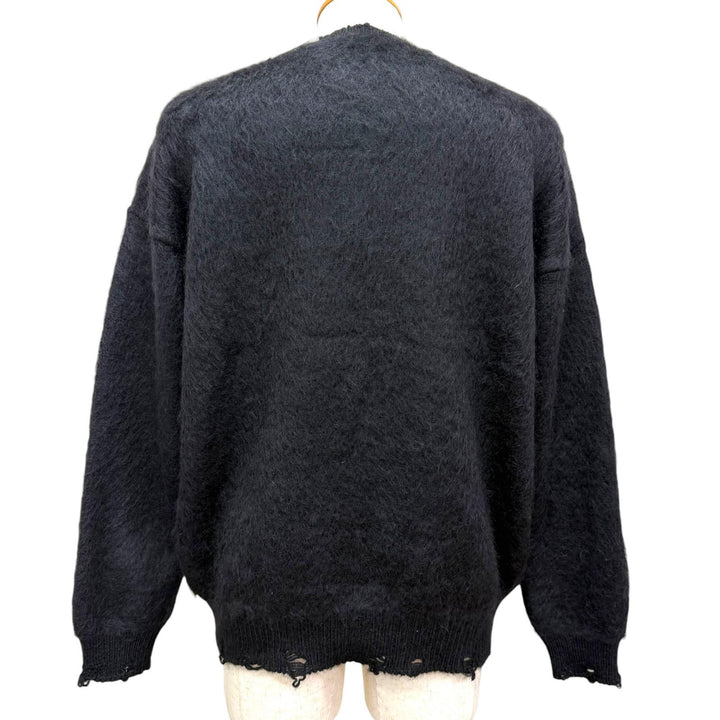 Excellent SAINT LAURENT PARIS PLAY BOY sweater black mohair mens L 713263