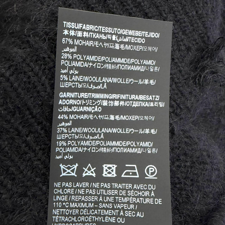 Excellent SAINT LAURENT PARIS PLAY BOY sweater black mohair mens L 713263