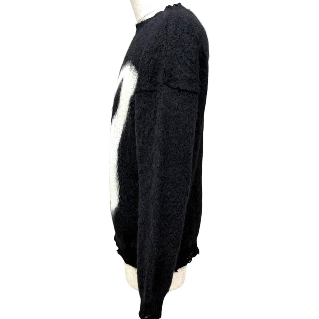 Excellent SAINT LAURENT PARIS PLAY BOY sweater black mohair mens L 713263
