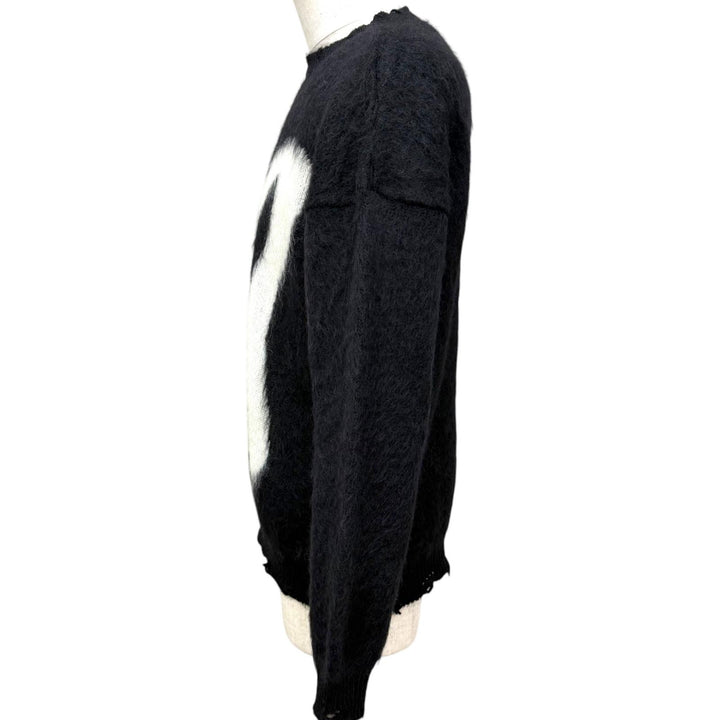 Excellent SAINT LAURENT PARIS PLAY BOY sweater black mohair mens L 713263