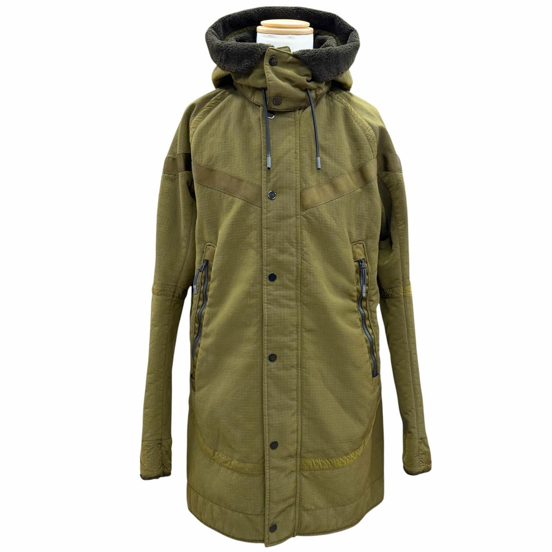 Discounted Very Good NIKE STONE ISLAND Mod coat Hooded double zip-up khaki mens M 6525401