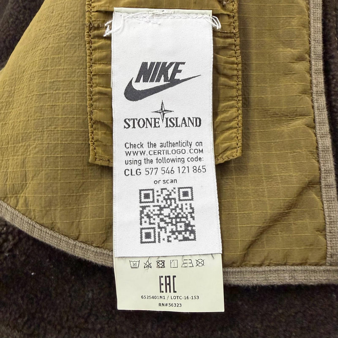 Discounted Very Good NIKE STONE ISLAND Mod coat Hooded double zip-up khaki mens M 6525401