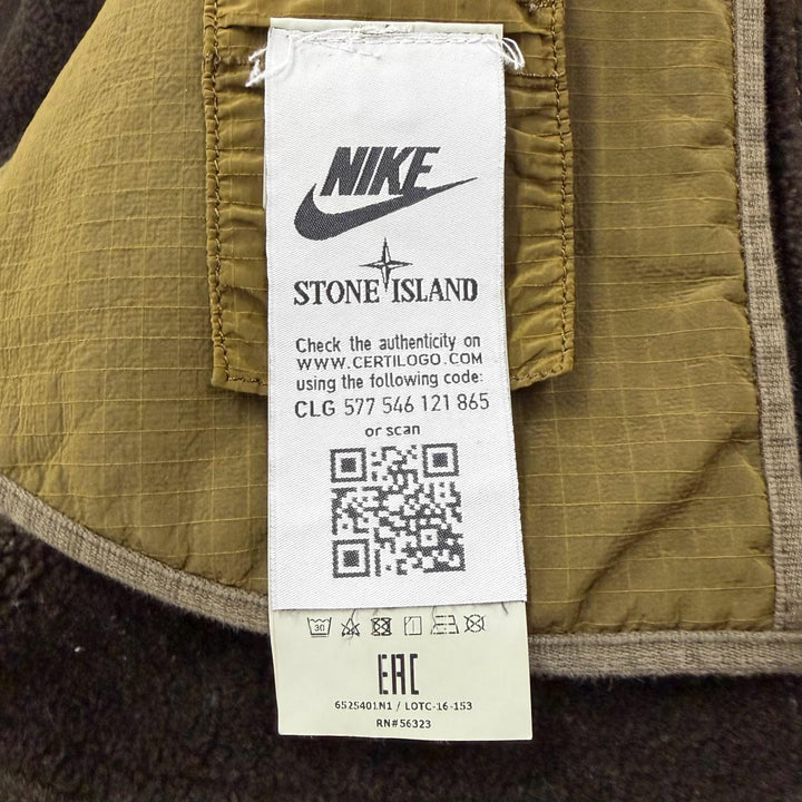 Discounted Very Good NIKE STONE ISLAND Mod coat Hooded double zip-up khaki mens M 6525401